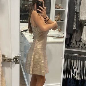 Blush/ gold dress